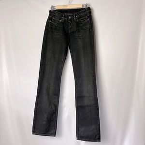 RICK OWENS BLACK SLAB FEMSLAB WAX SHEEN NWOT (33” x  28”)